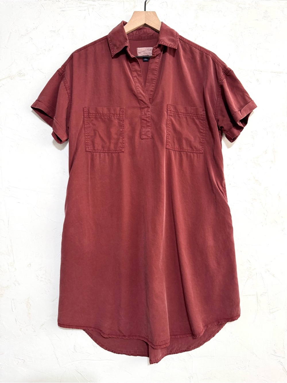 Universal Thread Short Sleeve Shirt Dress – Washed Terra Cotta